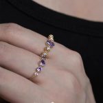 French Retro Purple Open Ring – Sparkling Vintage-Inspired Statement Ring for Women - Image 6
