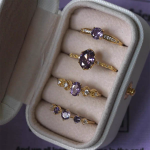 French Retro Purple Open Ring – Sparkling Vintage-Inspired Statement Ring for Women - Image 3