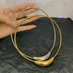 Minimalist Curved Tube Titanium Steel Choker – Fade-Resistant Metal Statement Necklace - Image 2
