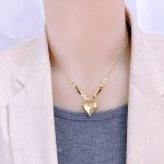 Delicate Heart & Lucky Cube Titanium Steel Necklace – Sweet Party-Ready Clavicle Chain - Image 5