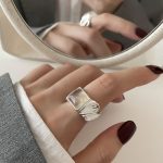 Sugar Cube Crystal Open Ring – French INS Style, Light Luxury Statement Jewelry - Image 5