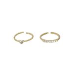 Exquisite Zircon Heart Ring Set – Light Luxury Couple Rings for Women - Image 3
