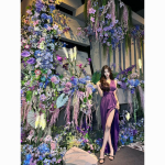 Elegant Purple Backless Halter Evening Dress – Long Tie-Back Gown for Birthdays & Engagement Parties - Image 8