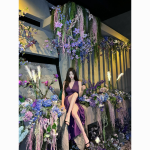 Elegant Purple Backless Halter Evening Dress – Long Tie-Back Gown for Birthdays & Engagement Parties - Image 7