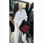 Elegant Plus Size White Two-Piece Set – Flattering Shirt & Pants for Women Coord - Image 2