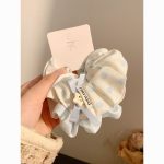 Korean Blue Polka Dot Scrunchie – Elegant Lazy Style Hair Tie for Women - Image 8