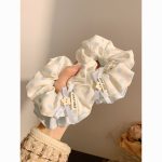 Korean Blue Polka Dot Scrunchie – Elegant Lazy Style Hair Tie for Women - Image 5