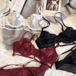 French Embroidered Mesh Lace-Up Ultra-Thin Push-Up Bra Set – Large Bust Minimizing, Soft Underwire - Image 6