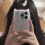 Cute Blue Fish & Cat Ear Phone Case – Soft Protective Cover for Apple iPhones - Image 3