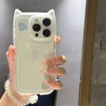 Cute Blue Fish & Cat Ear Phone Case – Soft Protective Cover for Apple iPhones - Image 2