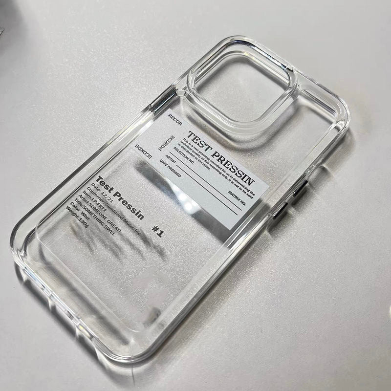 13395235711622928 Letter Pattern Transparent Full-Cover iPhone Case – Drop-Resistant, Trendy - Image 1