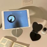 Cute Heart-Shaped Adjustable Phone & Tablet Stand – Universal Foldable Desk Holder - Image 7