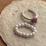 French Vintage Pearl Ring Set – Baroque Elastic Band, Adjustable Open Ring, Elegant Minimalist Design - Image 3