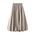 Puff Skirt – Elastic Waist Lantern Bubble Midi Skirt for Women - Image 5