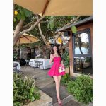 Square Neck Sleeveless Dress – Elegant Short Dress with Bow Detail and Slim Fit - Image 2