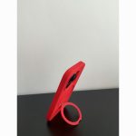 Minimalist Red Liquid Silicone Phone Case with Stand – Full Protection Shockproof Cover - Image 2