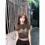 Vintage Cat Print Slim Fit T-Shirt – Short High Neck Crop Top for Women - Image 5