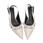 TOVCILION Pointed Toe Stiletto Heels – Metal Buckle Slingback Pumps for Women - Image 5
