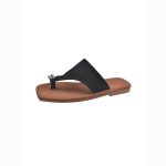 Elegant Toe Ring Flat Sandals – Fashion Casual Slip-On Beach Slides for Women - Image 5