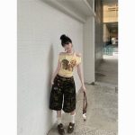 Retro Puppy Print Off-Shoulder T-Shirt – Women’s Vintage Two-Way Cute Streetwear Top - Image 7