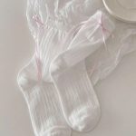 Korean Sweet Lace Bow White Socks – Cute Versatile Socks for Women - Image 3