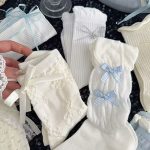 White Lace Bow Mid-Calf Socks – Sweet Fairy Style Long Socks for Women - Image 5