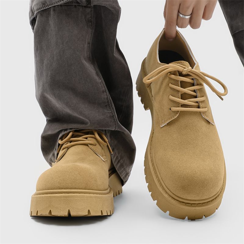 13403263571259811 Men’s Suede Derby Work Shoes – Low-Top Retro Thick Sole Breathable Boots - Image 1