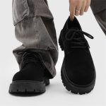 Men’s Suede Derby Work Shoes – Low-Top Retro Thick Sole Breathable Boots - Image 2