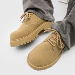 Men’s Suede Derby Work Shoes – Low-Top Retro Thick Sole Breathable Boots - Image 11