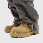 Men’s Suede Derby Work Shoes – Low-Top Retro Thick Sole Breathable Boots - Image 10