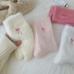 Women’s Plush Bow Mid-Calf Warm Fleece Socks - Image 10