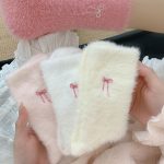 Women’s Plush Bow Mid-Calf Warm Fleece Socks - Image 9