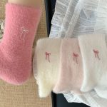 Women’s Plush Bow Mid-Calf Warm Fleece Socks - Image 8