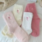 Women’s Plush Bow Mid-Calf Warm Fleece Socks - Image 7