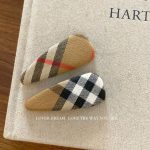 Khaki Plaid Fabric BB Hair Clip Sweet Retro Side Bang Hair Accessory - Image 5