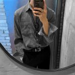 Men’s Corduroy Long Sleeve Oversized Casual Shirt Jacket - Image 2