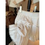 High-Waist Bow Tiered Lace Ruffle Mini Skirt - Image 21