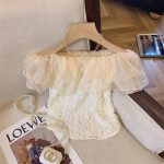 Sweet & Spicy French Off-Shoulder Lace Ruffle Top - Image 8