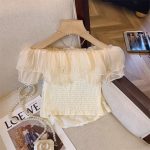 Sweet & Spicy French Off-Shoulder Lace Ruffle Top - Image 4