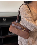 Large Capacity Retro Tote Shoulder Bag for Women – Vintage Handbag Underarm Work Commuter Bag - Image 4