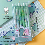Automatic pencil box with peach dinosaur cartoon high-value movable pencils cute creative press pen - Image 14