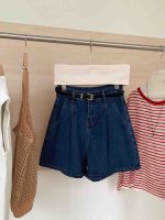 Women’s Relaxed Wide-Leg Denim Shorts – Pleated A-Line Loose Fit - Image 4