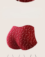 Women Probiotic Antibacterial Cotton Flat Leg Underwear Red - Image 14