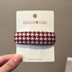Red Plaid Houndstooth BB Hair Clip Side Hair Accessory - Image 6