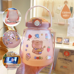 Internet celebrity big belly cup large capacity children's plastic water cup summer portable kettle student straw cup portable kettle customization - Image 19