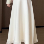 Waist A Line Midi Skirt Elastic Waist Flowy SlimApricot Knit High ming Skirt