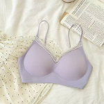 Seamless Push-Up Bra for Women – Spaghetti Straps, Lace Trim, Side Support, No Underwire - Image 2