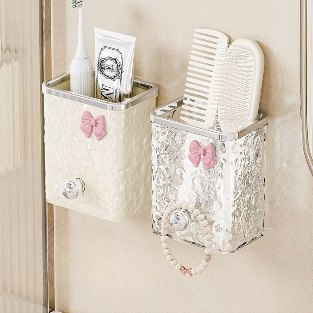1_0d750558-b667-47a4-bf7f-862cf422e50d Wall-Mounted Bathroom Organizer - Comb, Toothpaste & Razor Storage - Image 1