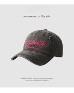 Distressed Embroidered Letter Baseball Cap - Image 2