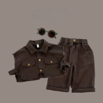 Boys stylish three piece set vest jacket and casual pants outfit - Image 7
